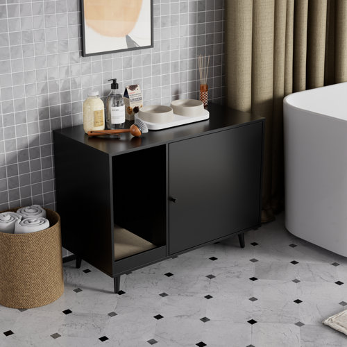 Tucker Murphy Pet™ Cat Litter Box Enclosure, Midcentury Cat Litter Box